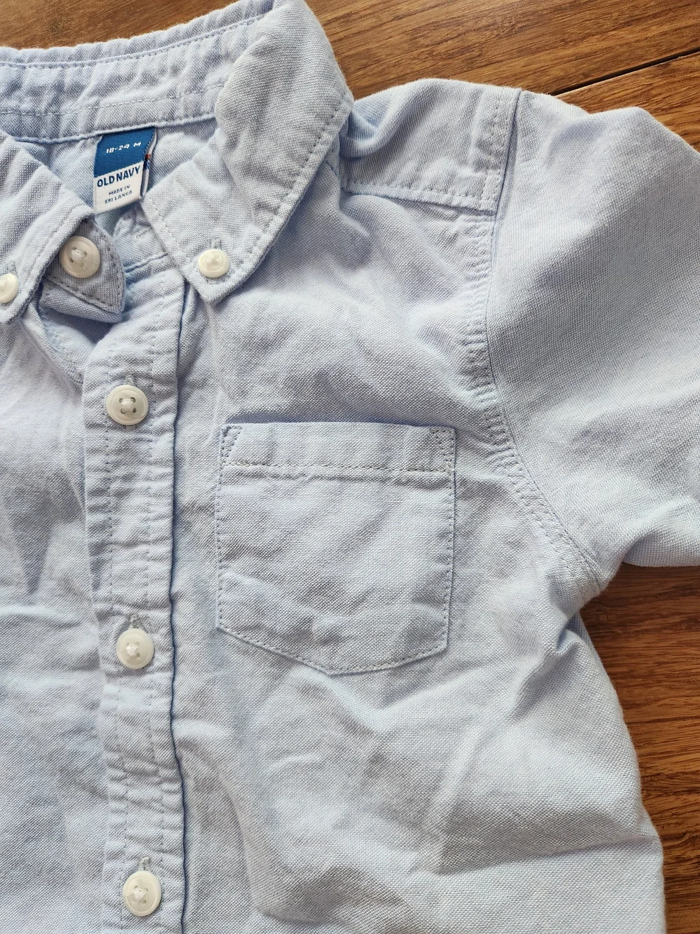 Old Navy Baby Boys Blue Short Sleeve Button Down Shirt Shorts Kids, 18-24 Months